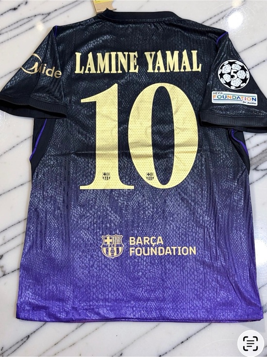 Nike Other - Lamine Yamal Barcelona Kobe Mamba Jersey #10 Purple Gold Mens S-2XL